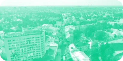 Panevėžio miesto panorama iš paukščio skrydžio